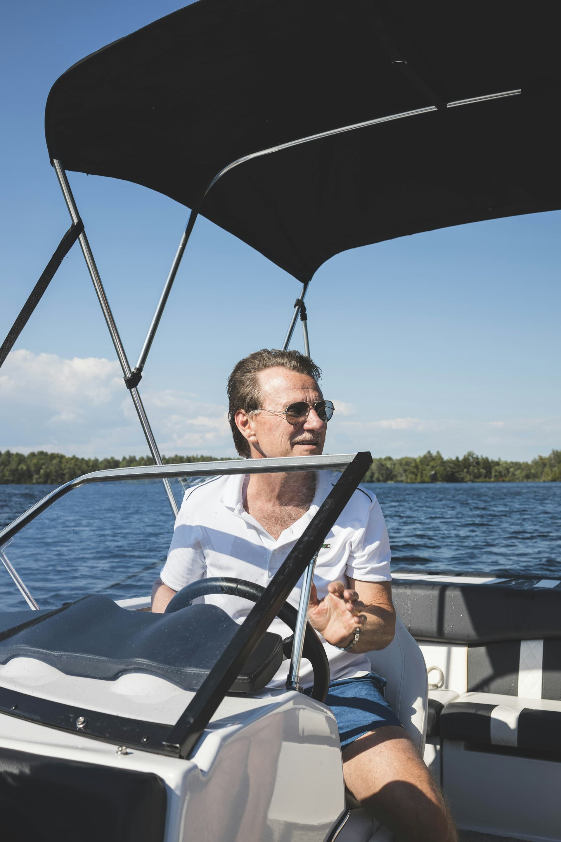 Boat owner on their boat