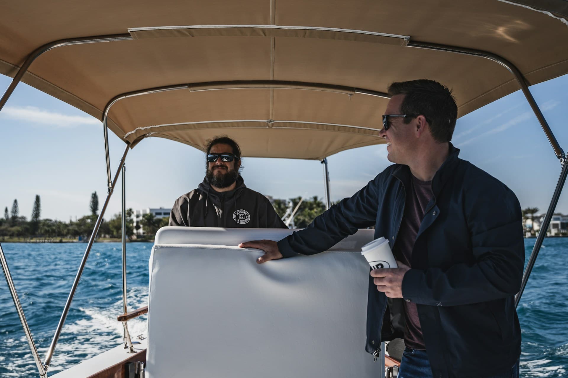 People enjoying a boat rental